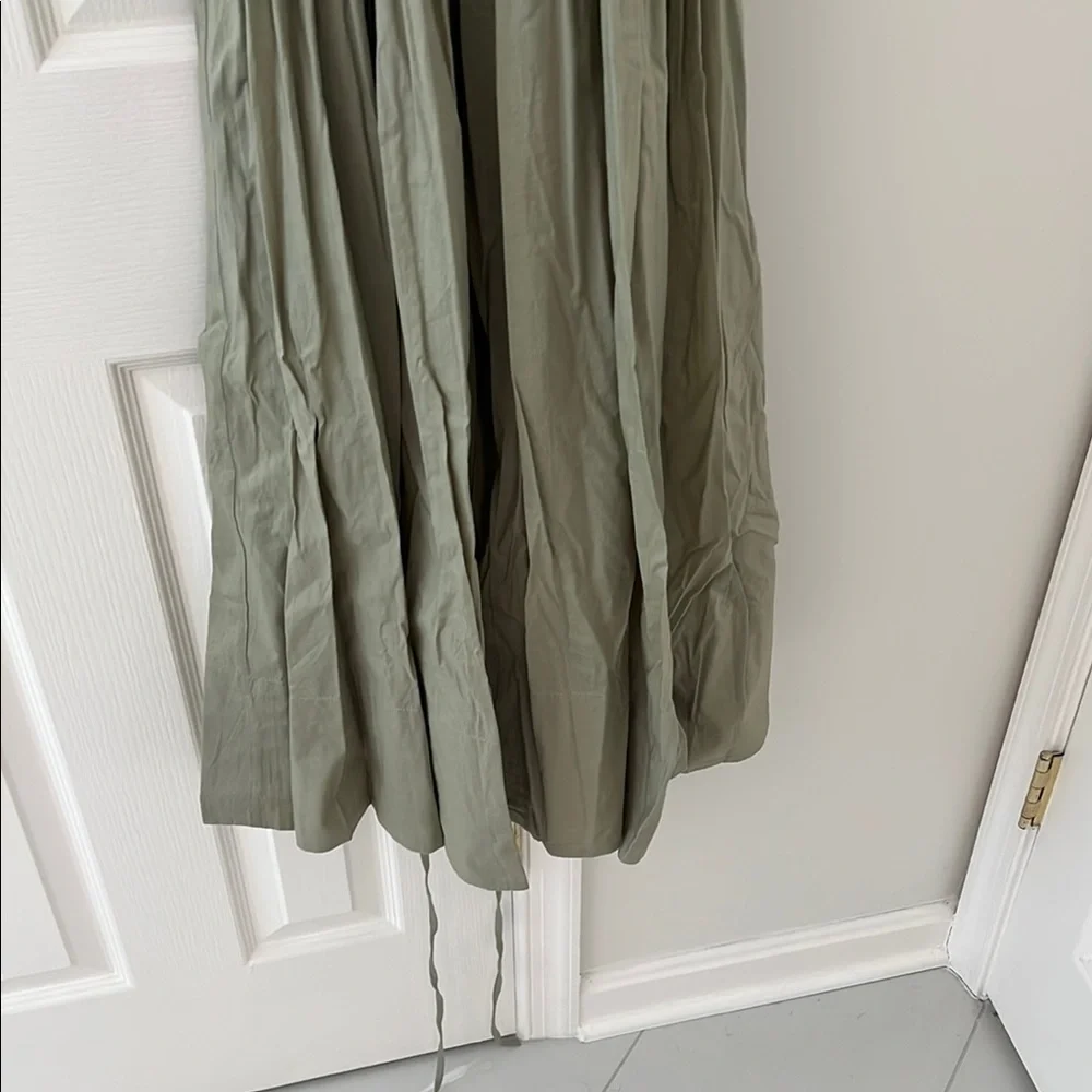 J. Crew Sage Green Tiered Midi Dress